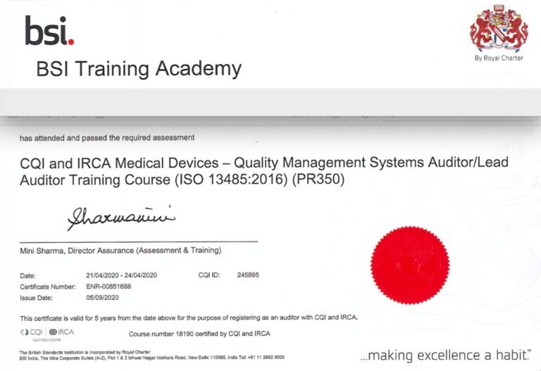 ISO 13485:2016-Quality Management System - GQS Singapore