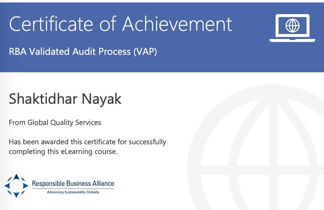 Read more about the article RBA Responsible Business Alliance RBA Version 7 Validated audit report VAR