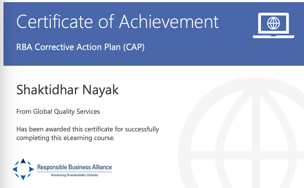 Read more about the article Responsible business alliance RBA Version 7 Corrective action Plan CAP